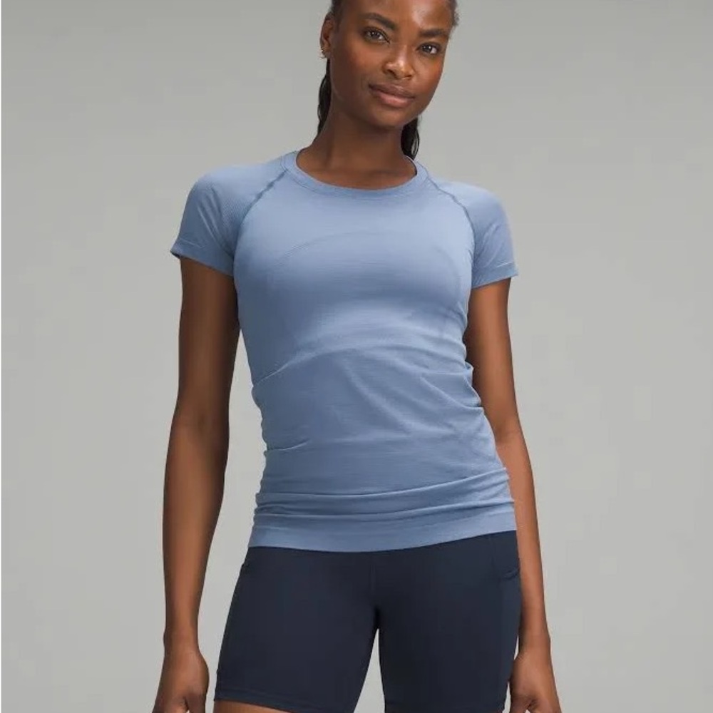 Dusty Blue Swiftly Tech Short Sleeve Shirt
